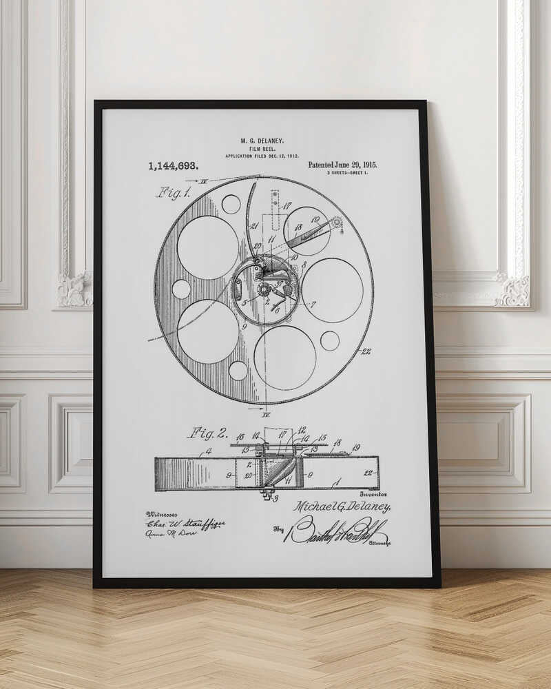 Film Reel Patent 1915 - Poster / Art Print