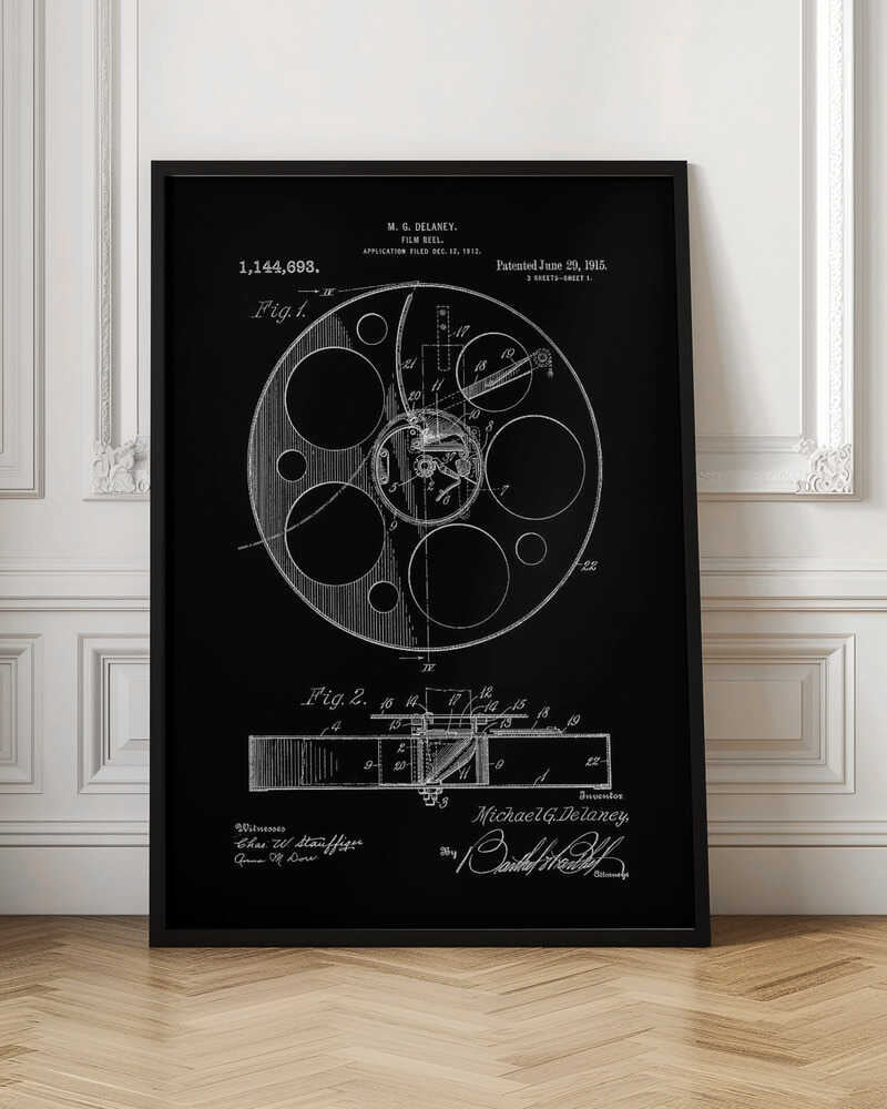 Film Reel Patent 1915 - Poster / Art Print