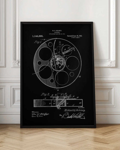 Film Reel Patent 1915 - Poster / Art Print
