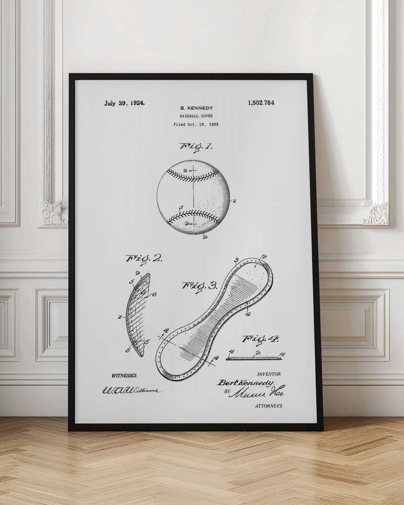 Baseball Cover Patent 1923 - Poster / Art Print