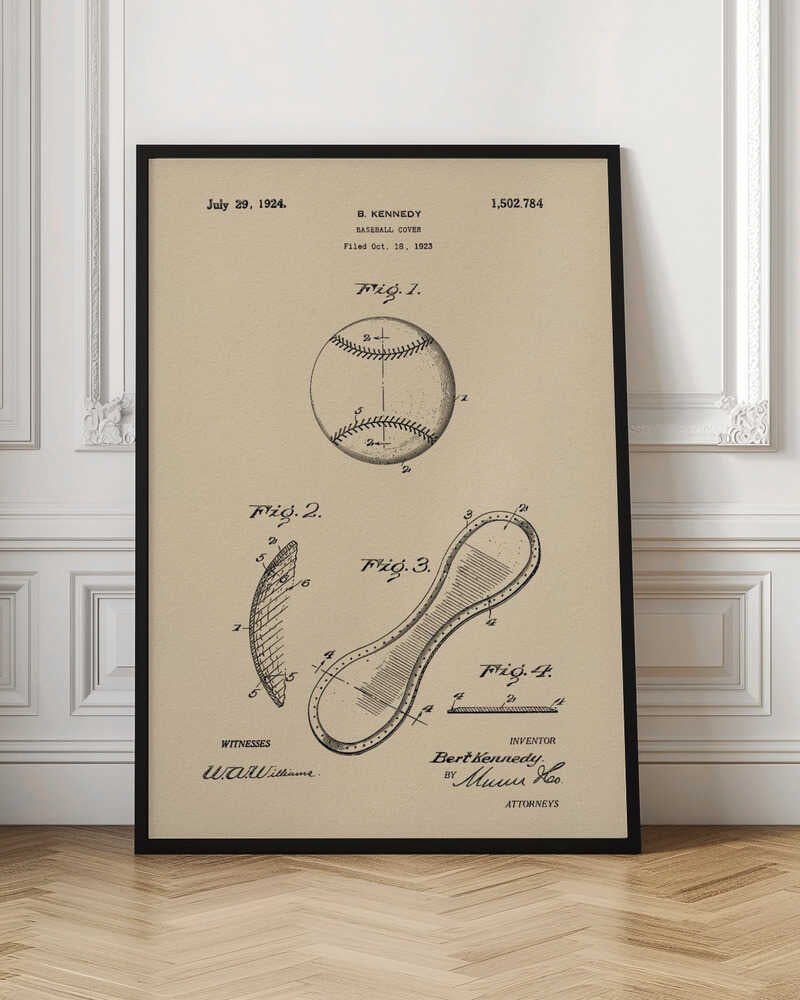 Baseball Cover Patent 1923 - Poster / Art Print