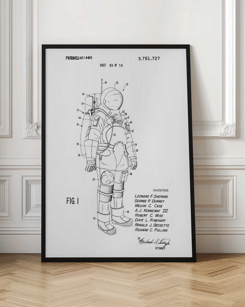 Space Suit Patent 1973 - Poster / Art Print