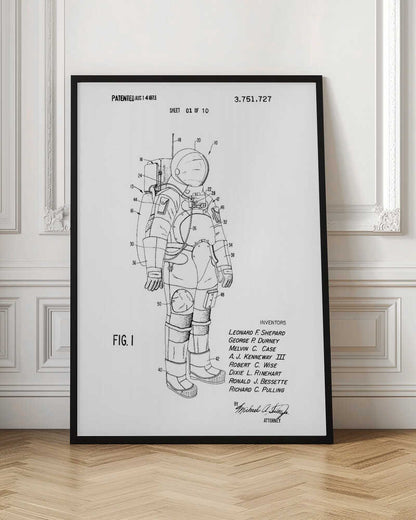 Space Suit Patent 1973 - Poster / Art Print