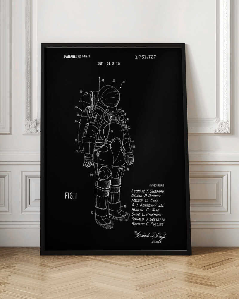 Space Suit Patent 1973 - Poster / Art Print