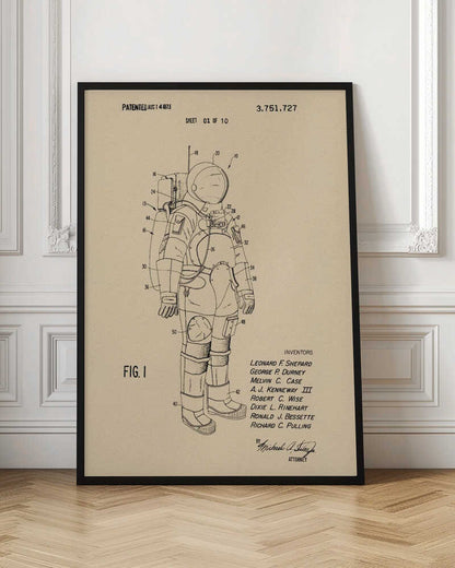 Space Suit Patent 1973 - Poster / Art Print