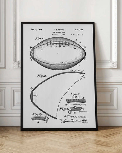 Football Patent 1938 - Poster / Art Print