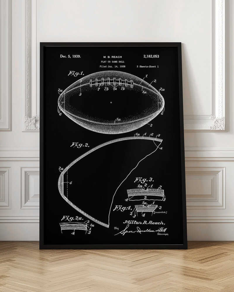 Football Patent 1938 - Poster / Art Print