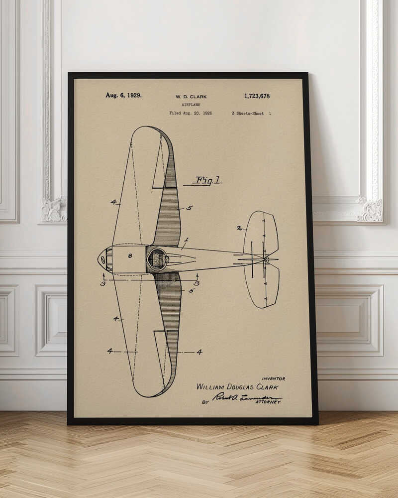 Airplane Patent 1926 - Poster / Art Print