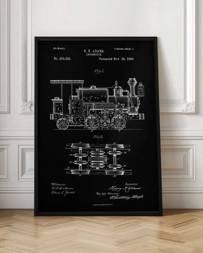 Locomotive Patent 1886 - Poster / Art Print