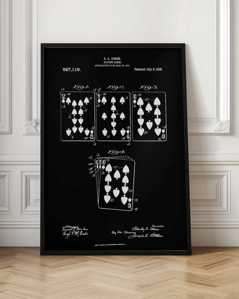Playing Cards Patent 1909 - Poster / Art Print