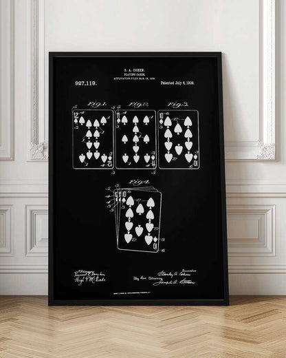 Playing Cards Patent 1909 - Poster / Art Print