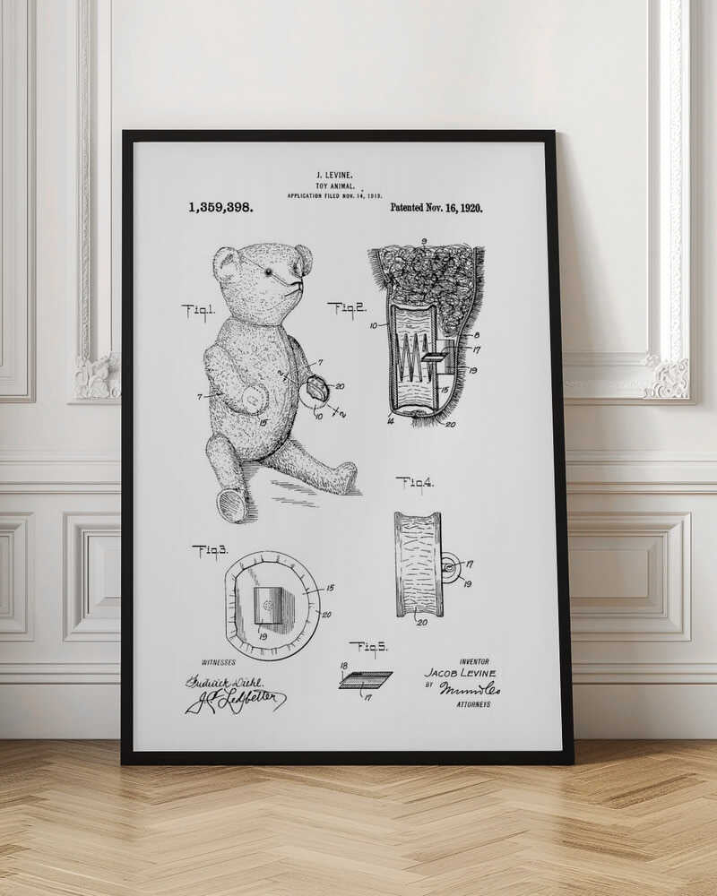 Teddybear Patent 1920 - Poster / Art Print