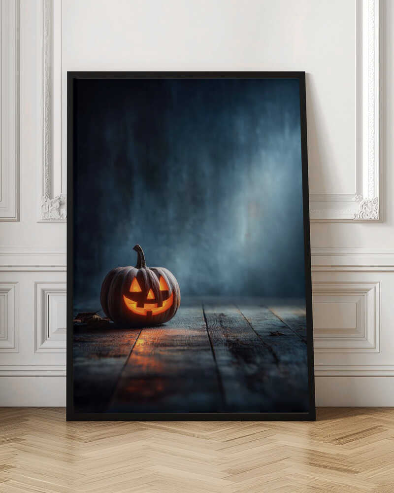 Lantern Pumpkin Halloween Scene (1) - Poster / Art Print