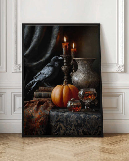 Lantern Pumpkin Halloween Scene (2) - Poster / Art Print