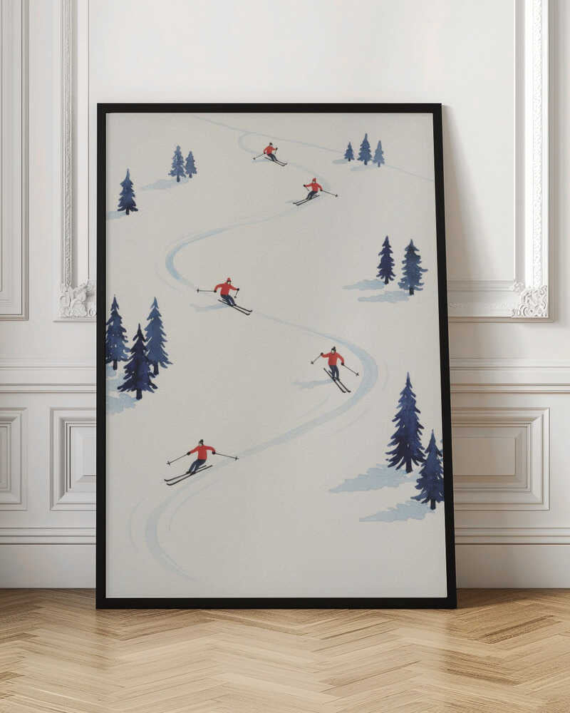 Five Skiers - Poster / Art Print