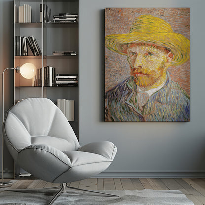 Self Portrait With Straw Hat - Poster / Art Print