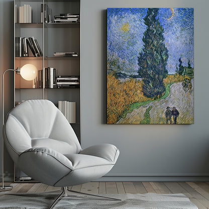Vincent Van Gogh's Road With Cypress and Star 1890 - Poster / Art Print