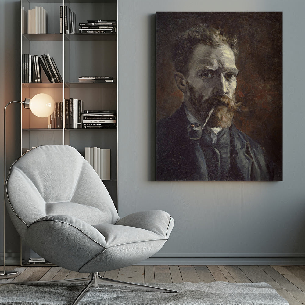 Vincent Van Gogh's Self Portrait With Pipe (1886) - Poster / Art Print