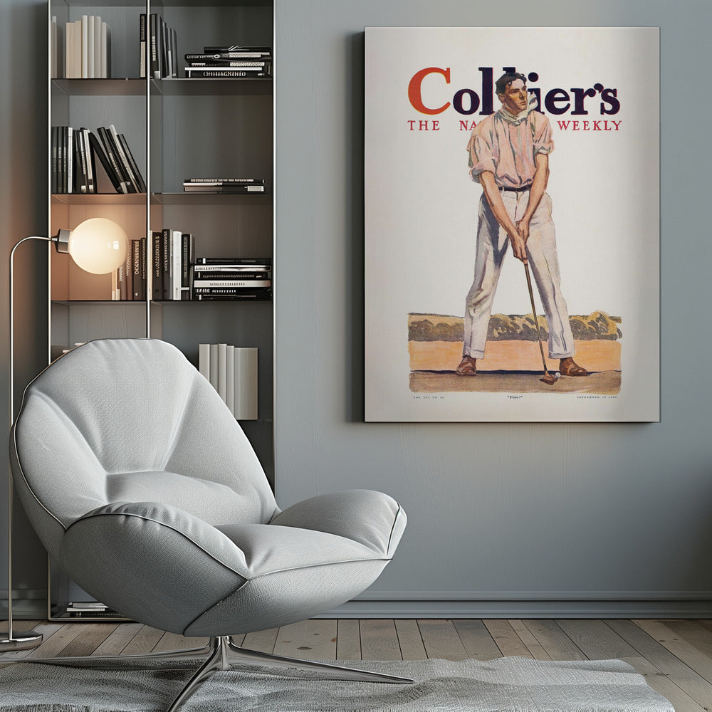 Collier's Golf (1908), Vintage Man - Poster / Art Print