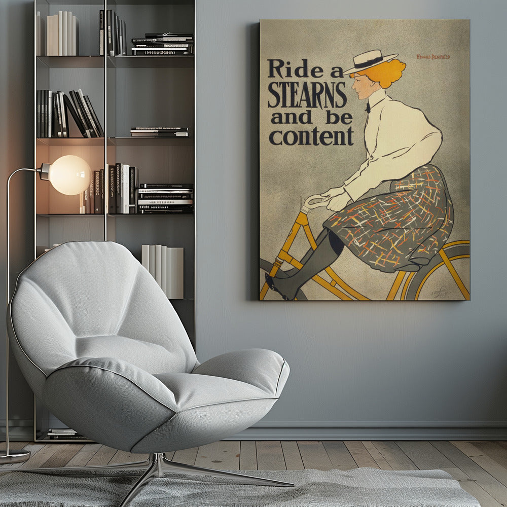 Ride a Stearns and Be Content (1896) - Poster / Art Print