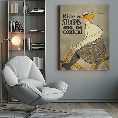 Ride a Stearns and Be Content (1896) - Poster / Art Print