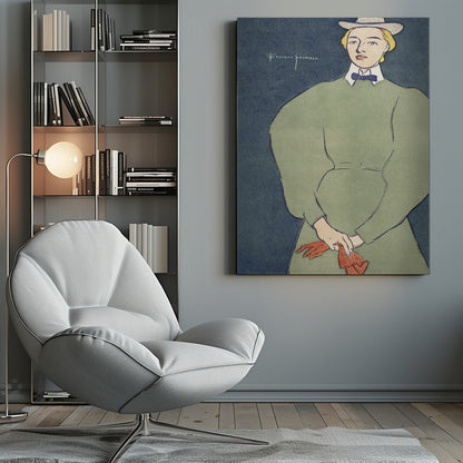Woman Holding Gloves (1896) - Poster / Art Print