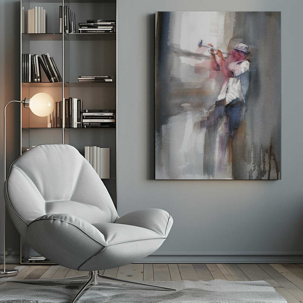 A Musician Playing The Trumpet - Poster / Art Print