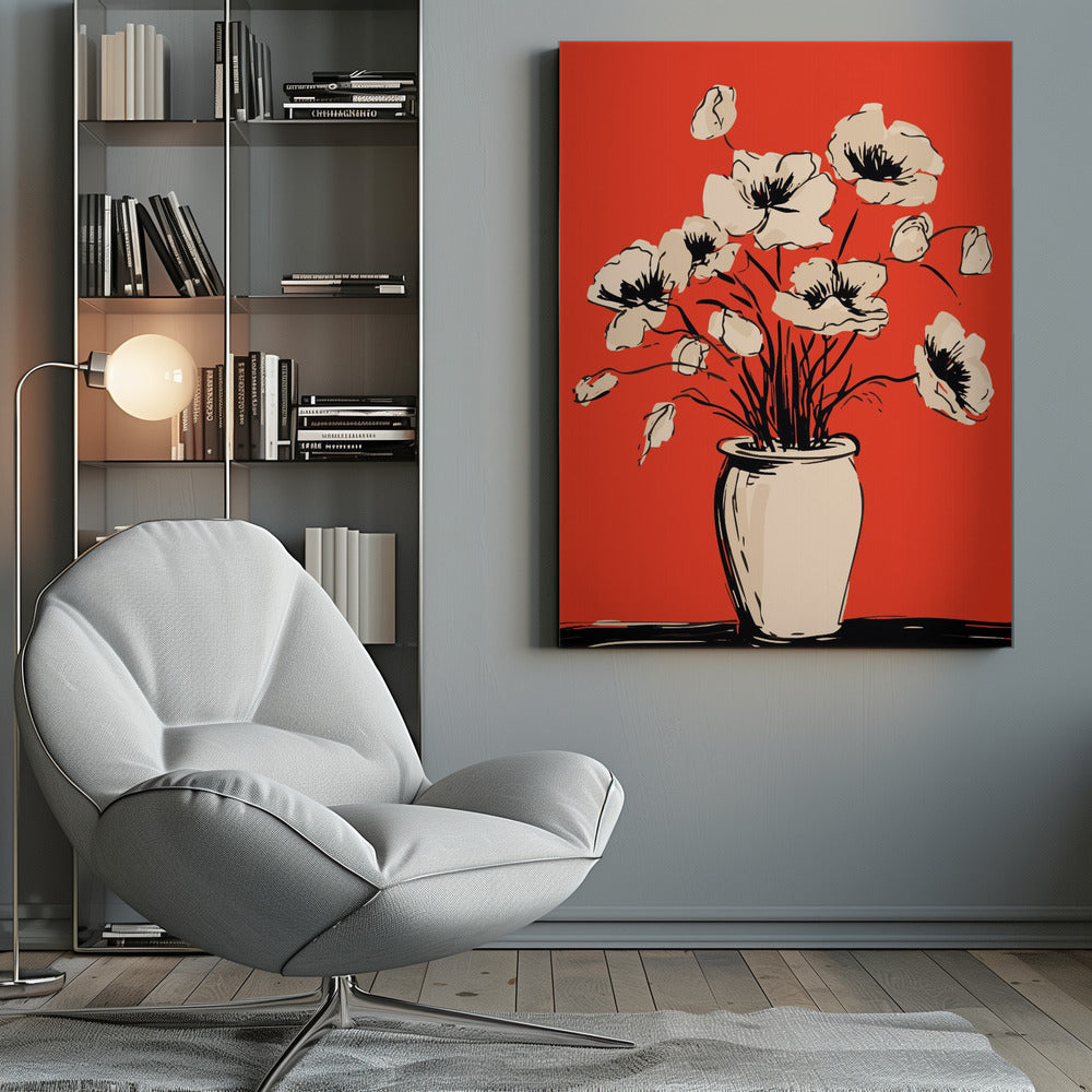 Poppies in a Vase - Poster / Art Print
