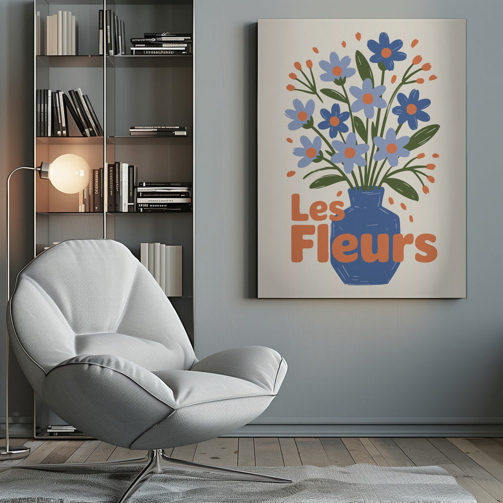 Charming Blue Blooms - Poster / Art Print