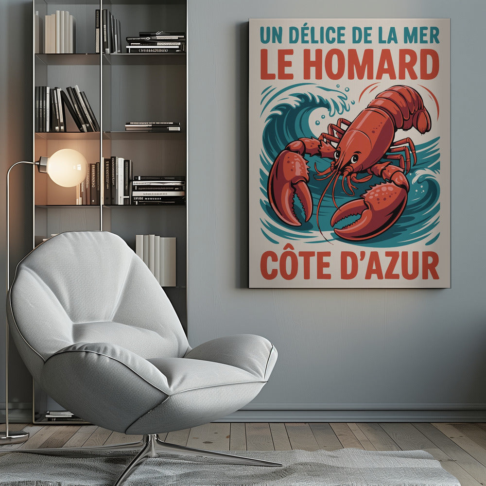 Azure Lobster Delight - Poster / Art Print