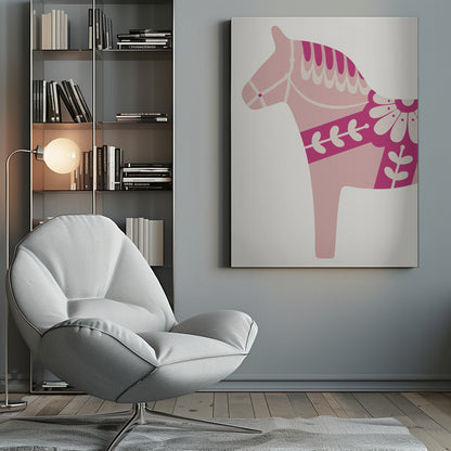Rosa Dalahäst - Poster / Art Print