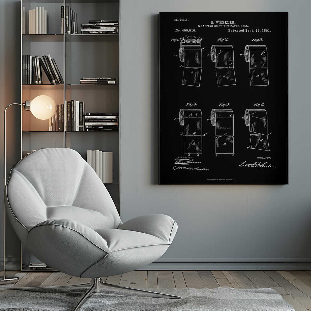 Toilet Paper Roll 2 Patent 1891 - Poster / Art Print
