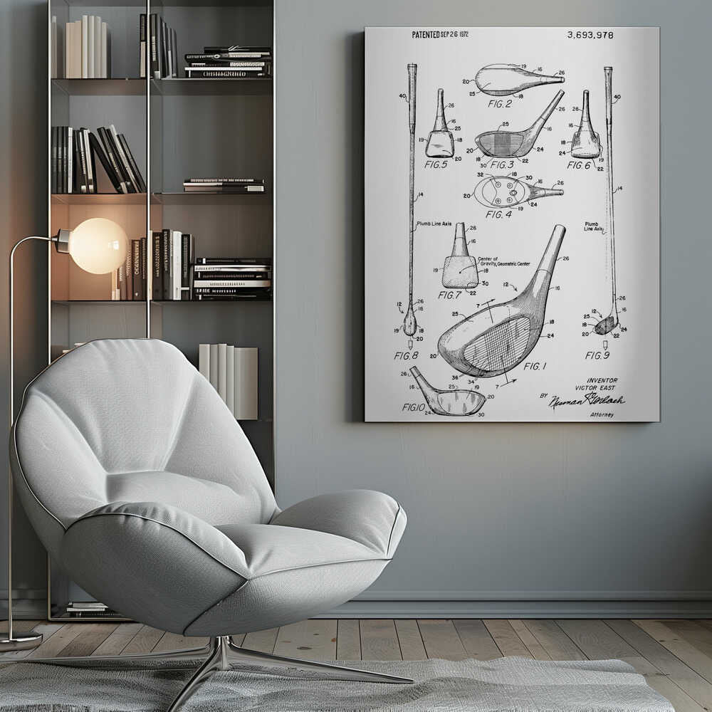 Golf Club Patent 1972 - Poster / Art Print