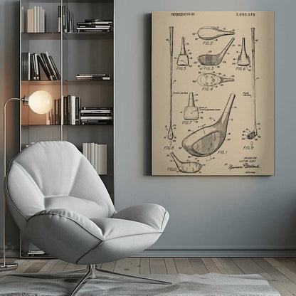 Golf Club Patent 1972 - Poster / Art Print