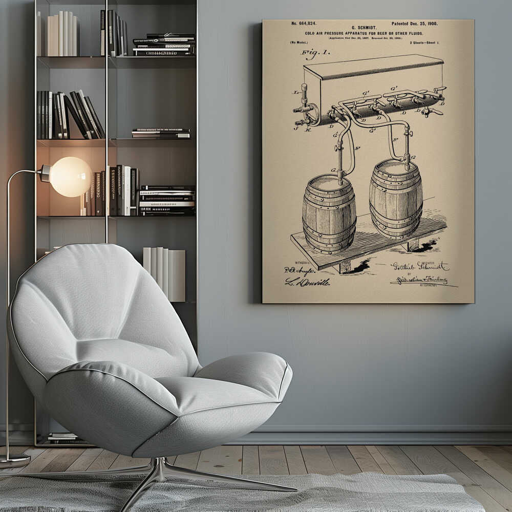 Apparatus for Beer Patent 1944 - Poster / Art Print
