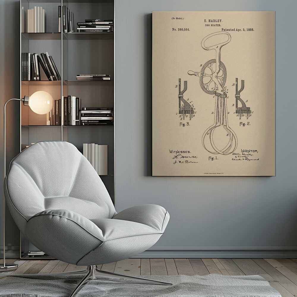 Egg Beater Patent 1888 - Poster / Art Print