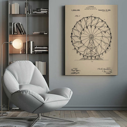 Amusement Apparatus Patent 1920 - Poster / Art Print