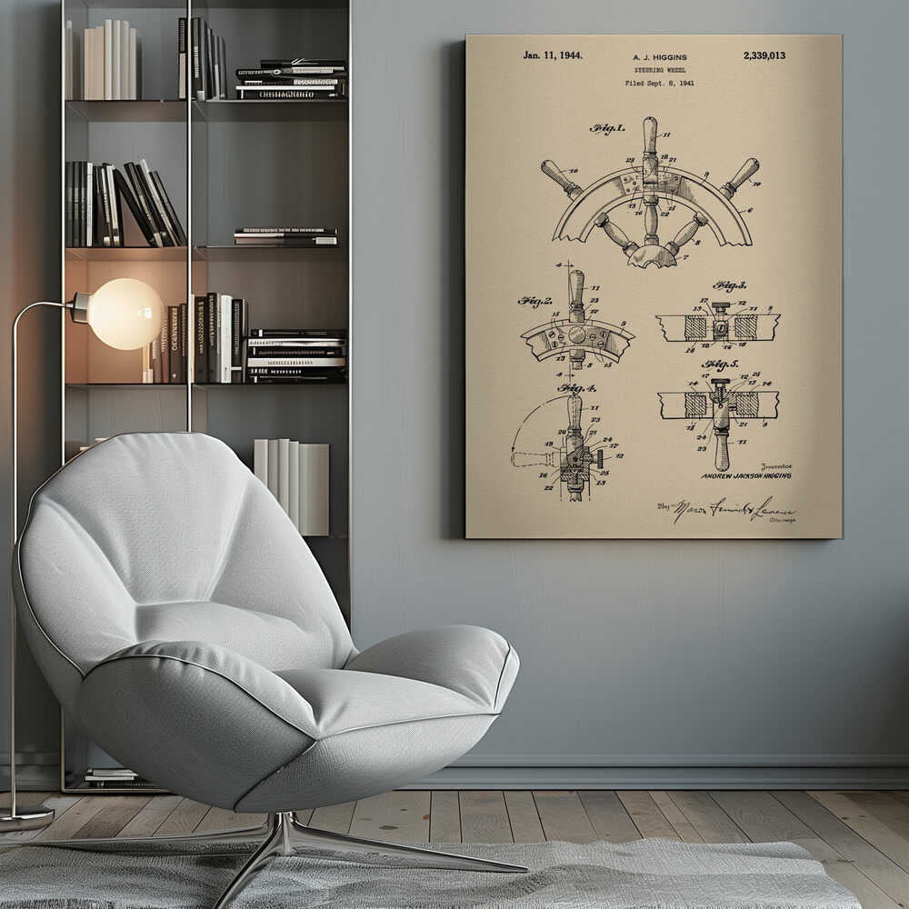Steering Wheel Patent 1941 - Poster / Art Print