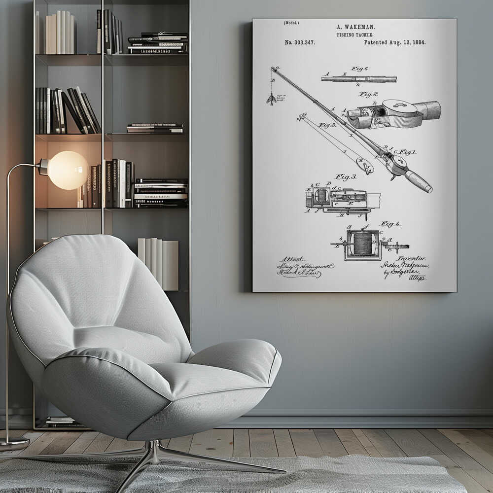 Fishing Tackle Patent 1884 - Poster / Art Print