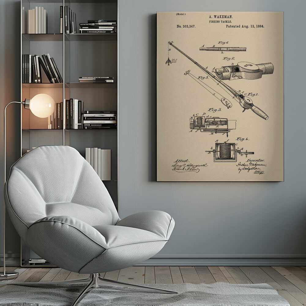 Fishing Tackle Patent 1884 - Poster / Art Print