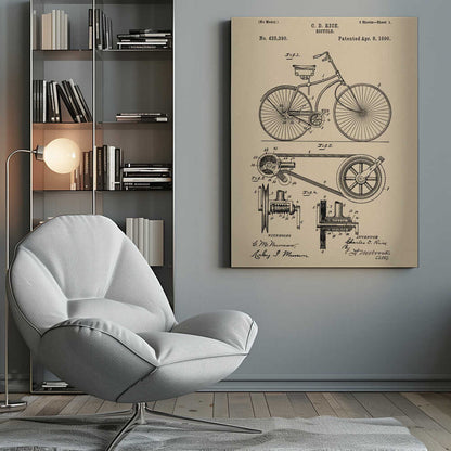 Bicycle Patent 1890 - Poster / Art Print