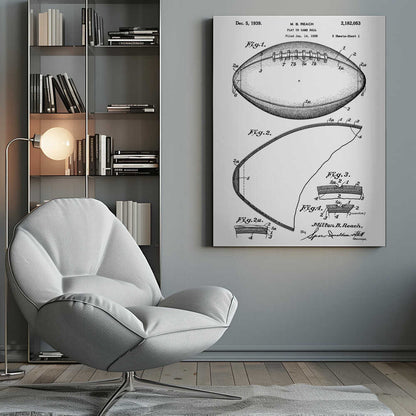 Football Patent 1938 - Poster / Art Print