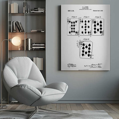 Playing Cards Patent 1909 - Poster / Art Print