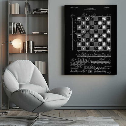 Checker and Chess Board Patent 1921 - Poster / Art Print