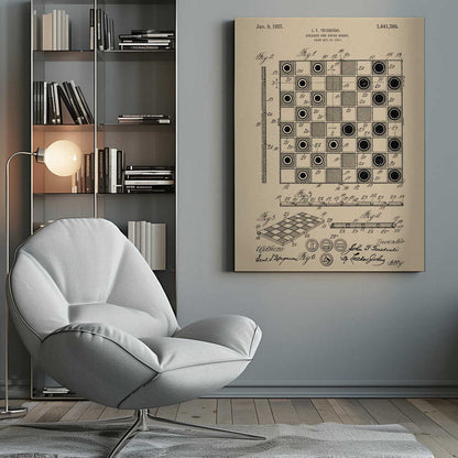 Checker and Chess Board Patent 1921 - Poster / Art Print