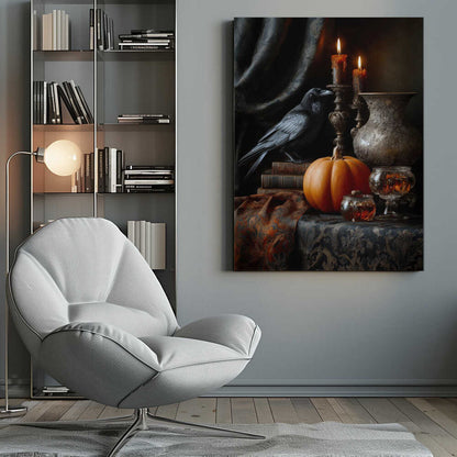 Lantern Pumpkin Halloween Scene (2) - Poster / Art Print