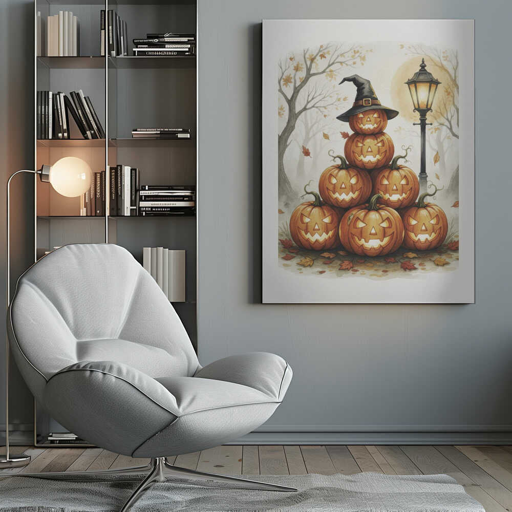 Scary Pumpkins Stack - Poster / Art Print