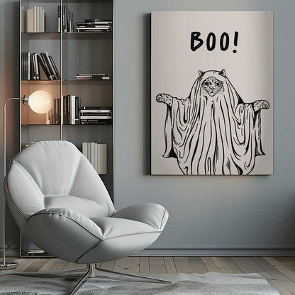 Boo! Ghost Cat - Poster / Art Print