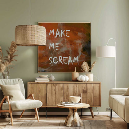 Background 2 Make Me Scream All Caps Copper Terracotta - Poster / Art Print