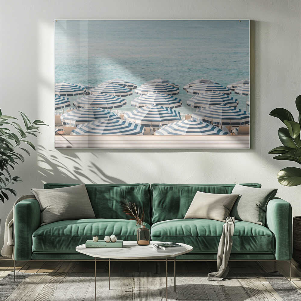 Striped Beach Umbrellas - Poster / Art Print